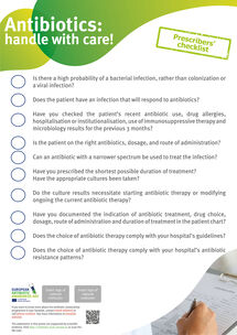 Poster for prescribers in hospitals and healthcare settings: Prescriber's checklist Thumbnail